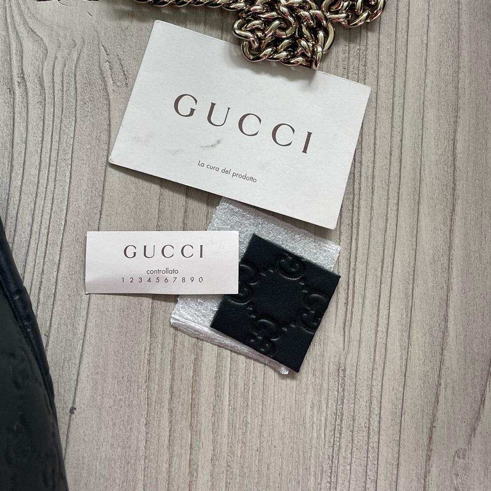 Gucci Black Embossed GG Tassel Hobo Bag - Picture 3 of 13